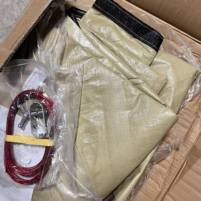 Open Box 12 ft Round Premium HD Tan Pool Winter Cover (Used)