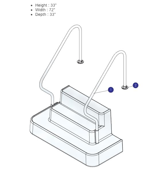 The Step Inground Drop In Two Rails (White)