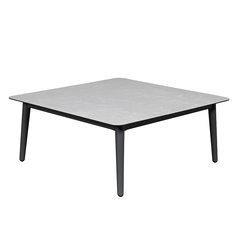 Melia 31.5 Inch Square Coffee Table with Ceramic Grey Top