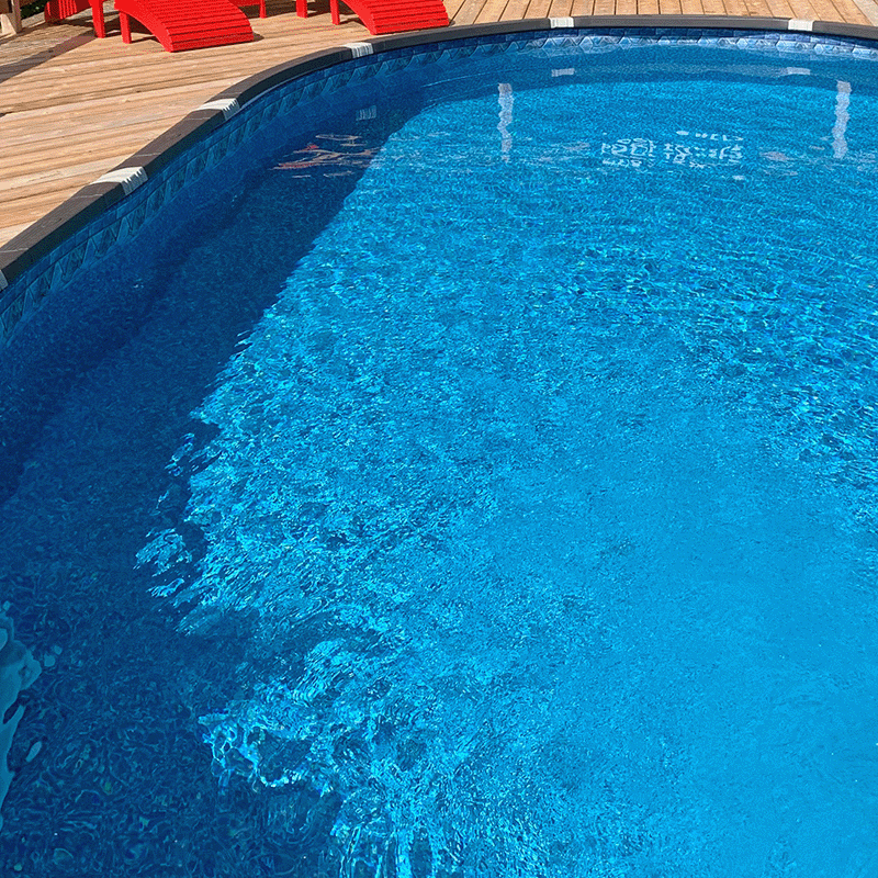 Toile accrochée River Stone ronde de 15 pieds pour piscine d'une hauteur de 54 pouces