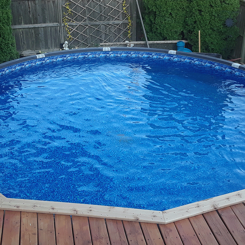 Toile accrochée River Stone ronde de 15 pieds pour piscine d'une hauteur de 54 pouces