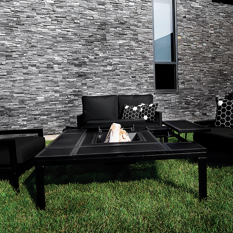 Sofi 54 Inch Square Ice Bucket Table (Black)