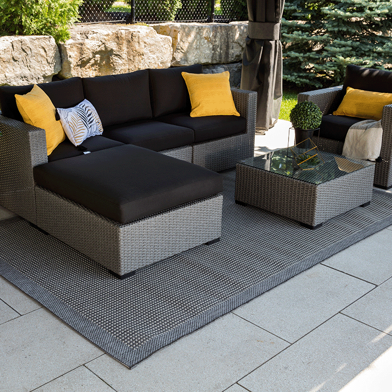 Torino 6 Piece Sectional Set (Natural / Black)