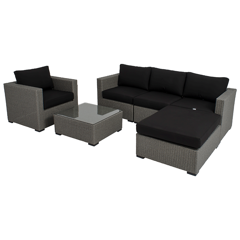 Torino 6 Piece Sectional Set (Natural / Black)
