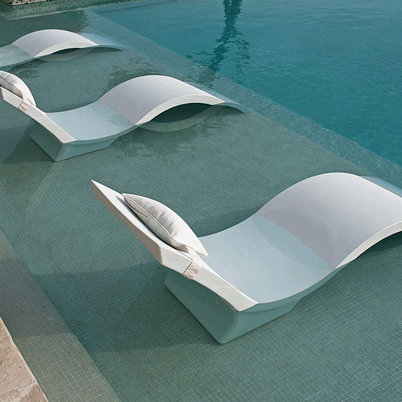 Ledge Lounger Signature In Pool Deep Chaise Lounge Chair (10 - 15 Inch Water Depth, White)