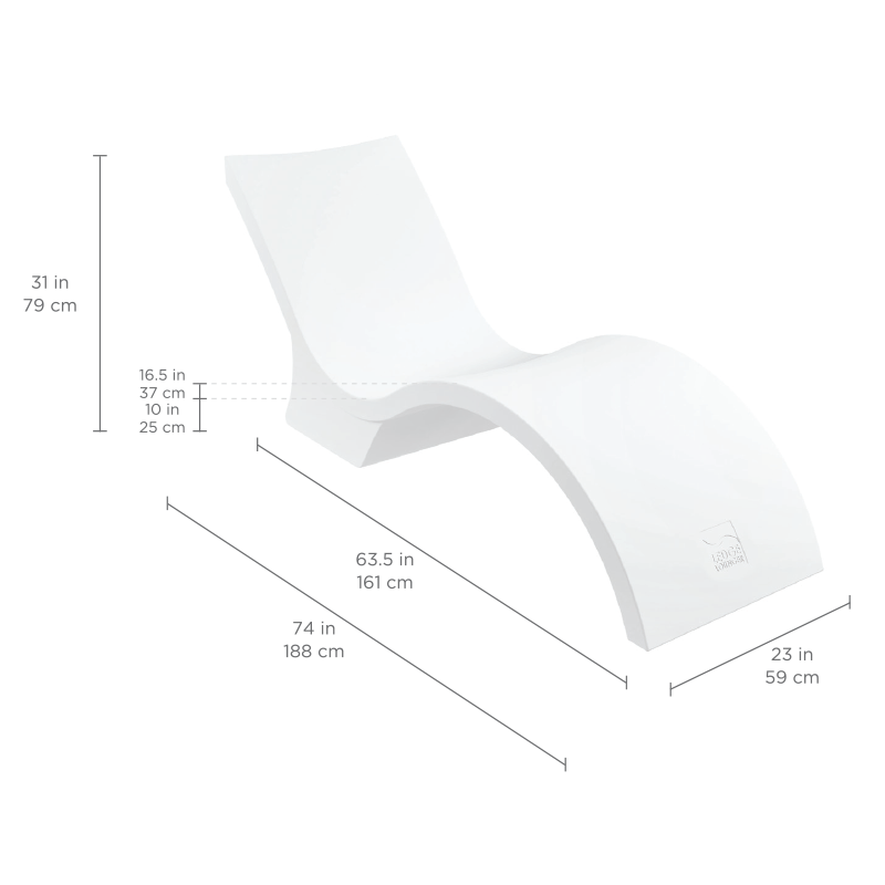 Ledge Lounger Signature In Pool Deep Chaise Lounge Chair (10 - 15 Inch Water Depth, White)