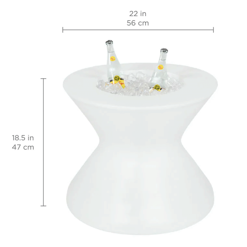Ledge Lounger Signature Tall Ice Bin Side Table Without Lids (White)