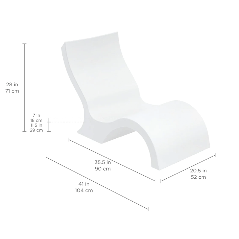 Ledge Lounger Signature Low Back Tanning Ledge Chair (White)