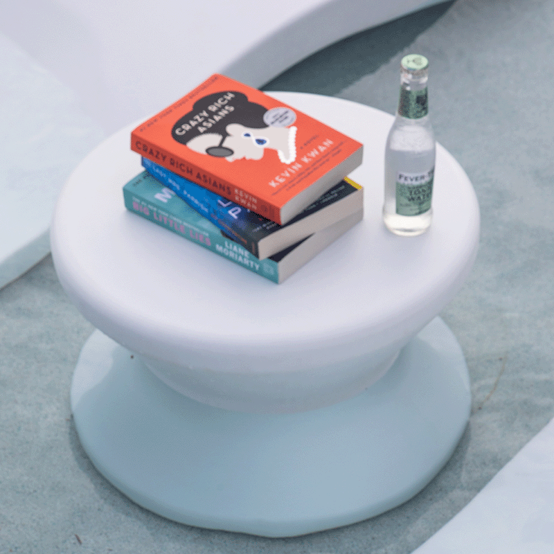 Ledge Lounger Signature Standard Side Table Without Umbrella Hole (White)