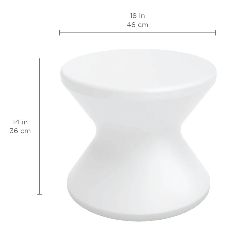 Ledge Lounger Signature Standard Side Table Without Umbrella Hole (White)