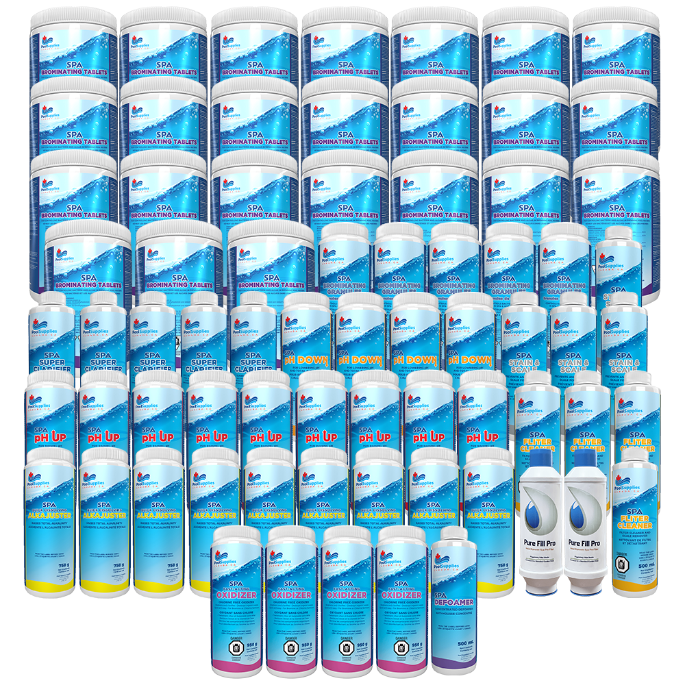 12 Month Bromine Hot Tub and Spa Chemical Package