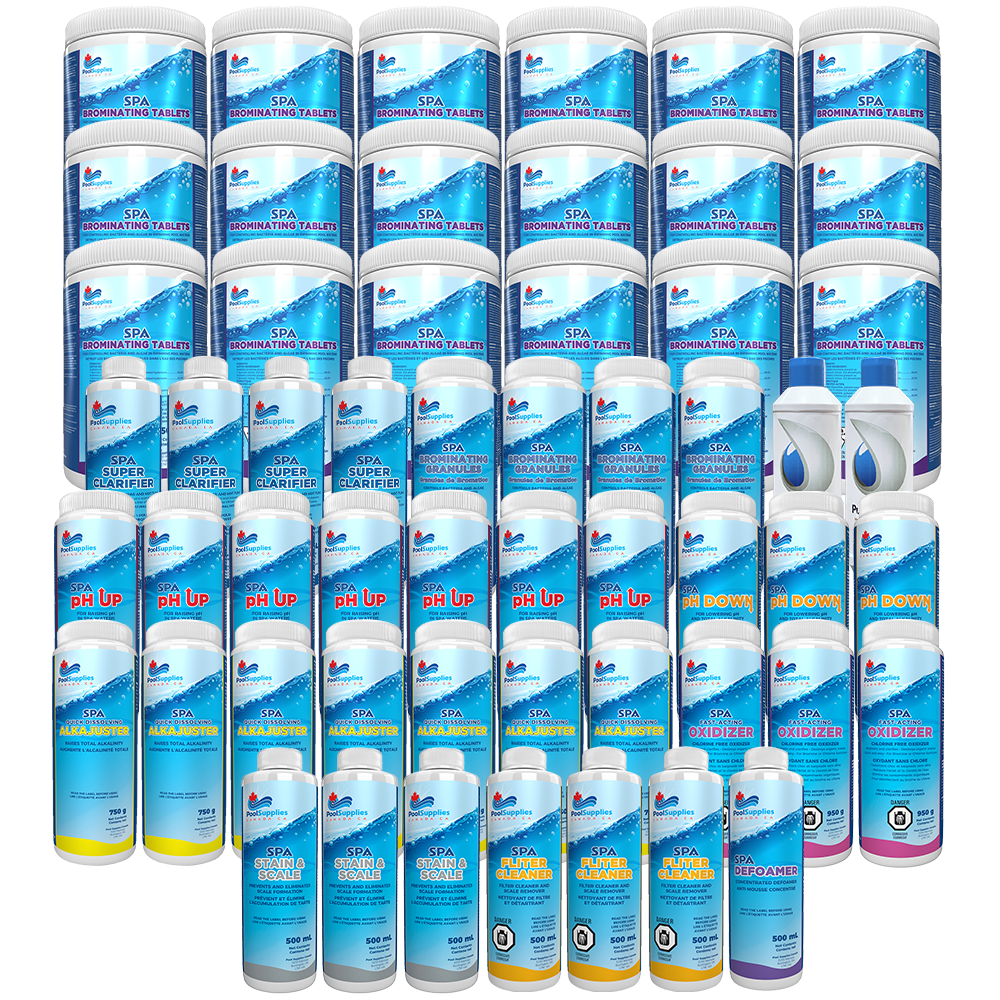 9 Month Bromine Hot Tub and Spa Chemical Package