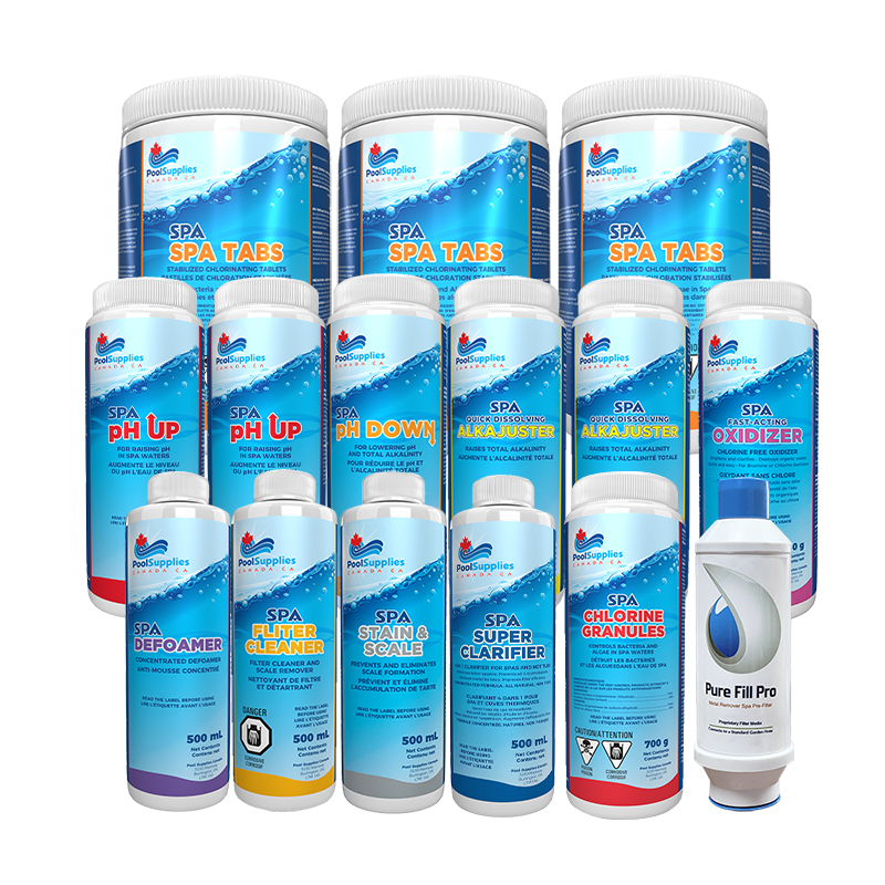 3 mois paquet de produits chimiques pour spas et jacuzzis au chlore