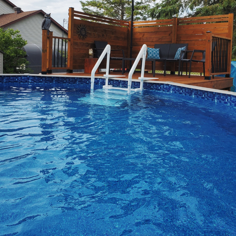 Toile à rabat Muskoka ronde de 12 pieds pour piscine d'une hauteur de 48, 52 ou 54 pouces