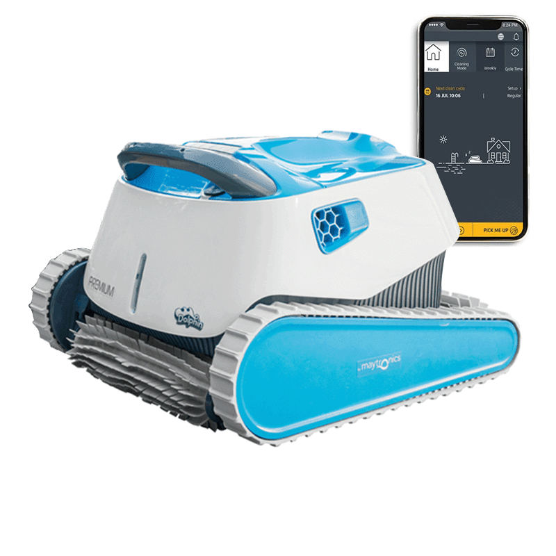 Discontinued Dolphin Premium WiFi Capable Robotic Inground Pool Cleaner with BlueTooth and Caddy Cart