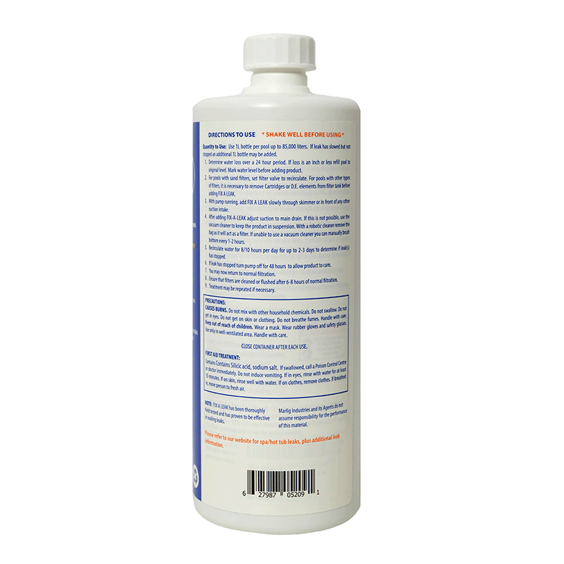 Liquide de réparation des fuites pour piscine Fix a Leak (bouteille de 32 oz)