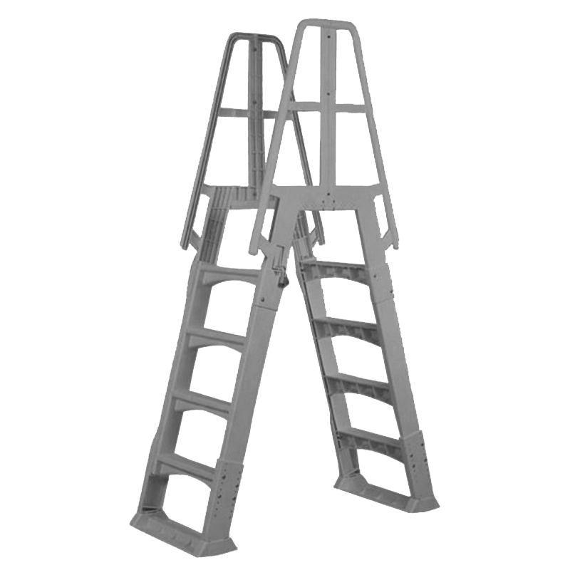 VinylWorks Slide Lock A-Frame Ladder (Grey)