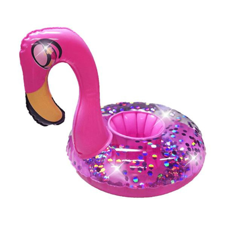 Pool Candy Glitter Flamingo Floating Drink Dock (Pack of 2)