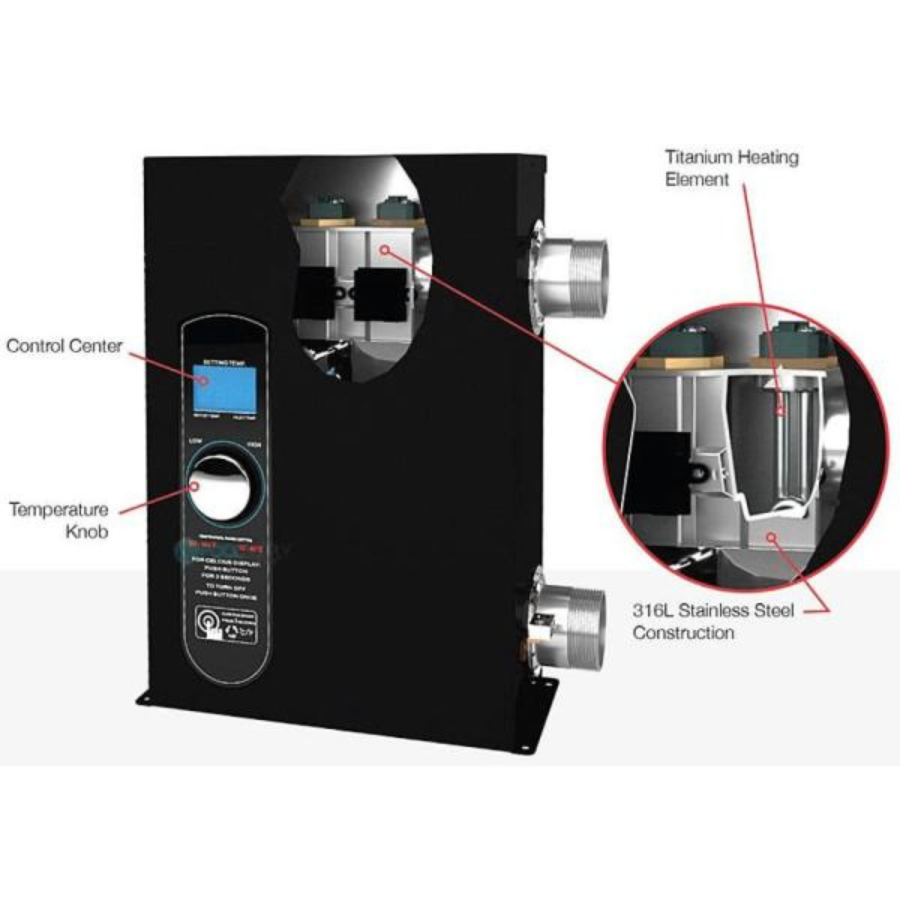 RayPak 27 kW Electric Digital Titanium Pool and Spa Heater 