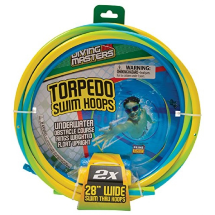 Prime Time Toys Diving Masters Torpedo Swim Hoops Set (Pack of 2)