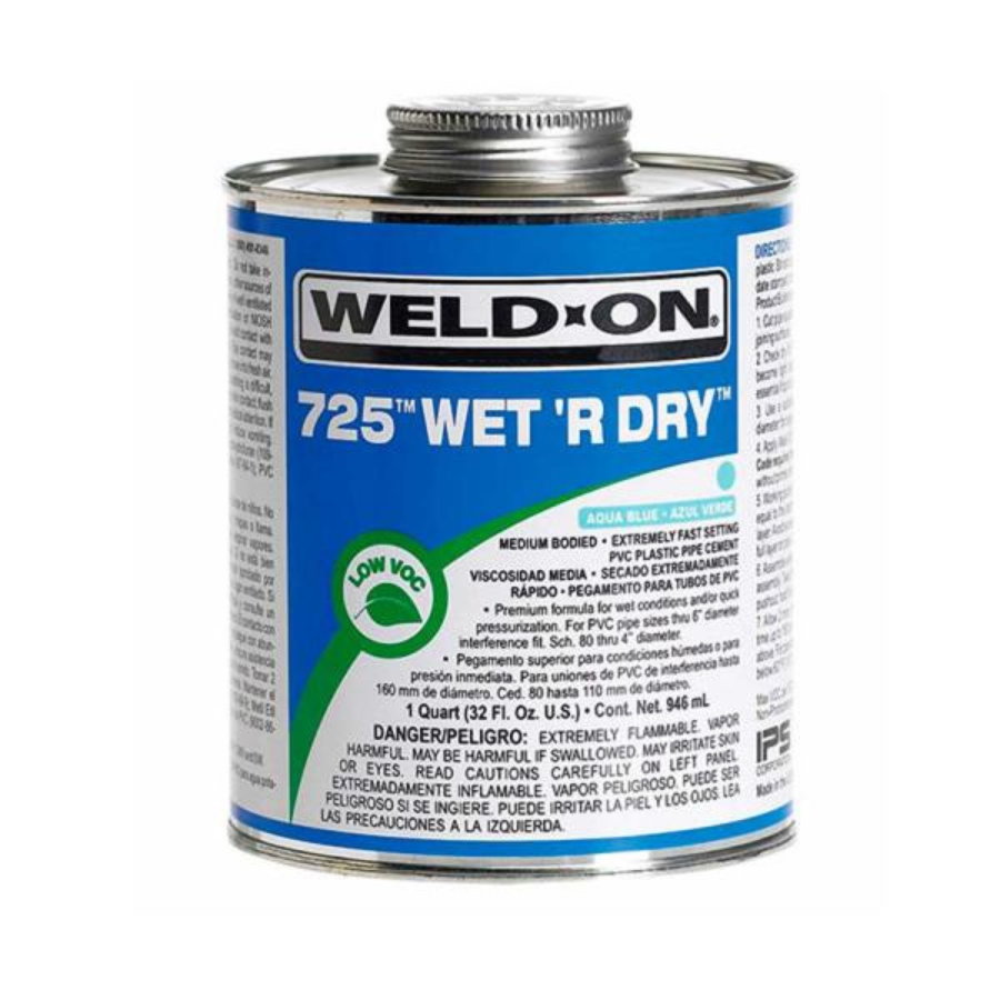 IPS 725 Wet R Dry Glue 1/4 Pint Aqua Blue