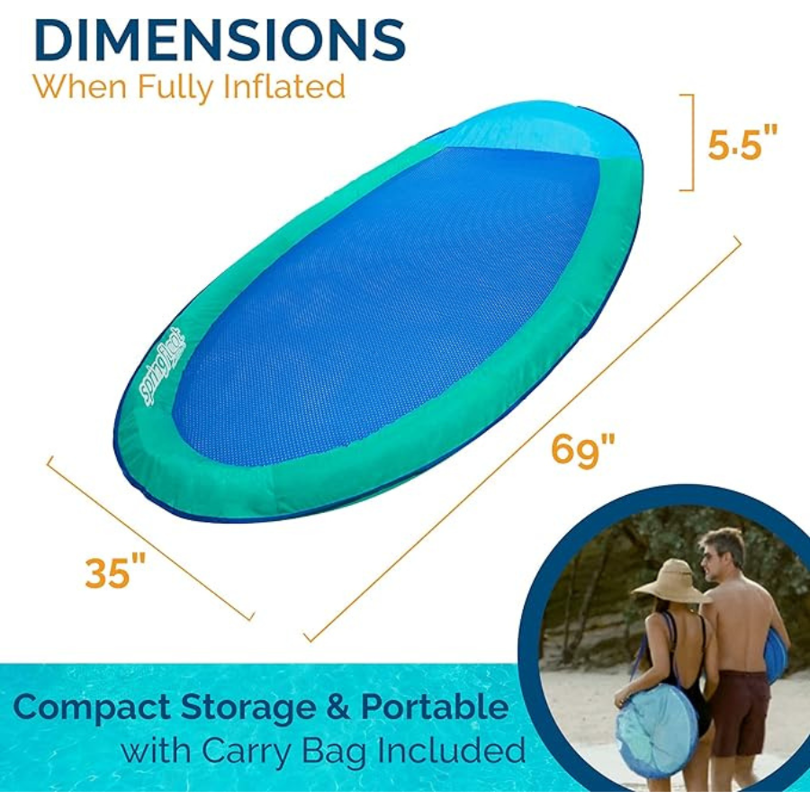 Swimways Spring Float Original Inflatable Pool Float Lounger - Aqua
