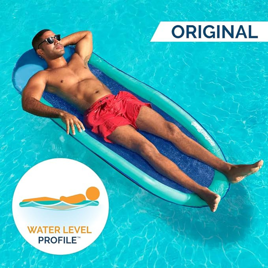 Swimways Spring Float Materassino Amaca Galleggiante - Gonfiabile, Portata Fino A 113kg, Con Borsa