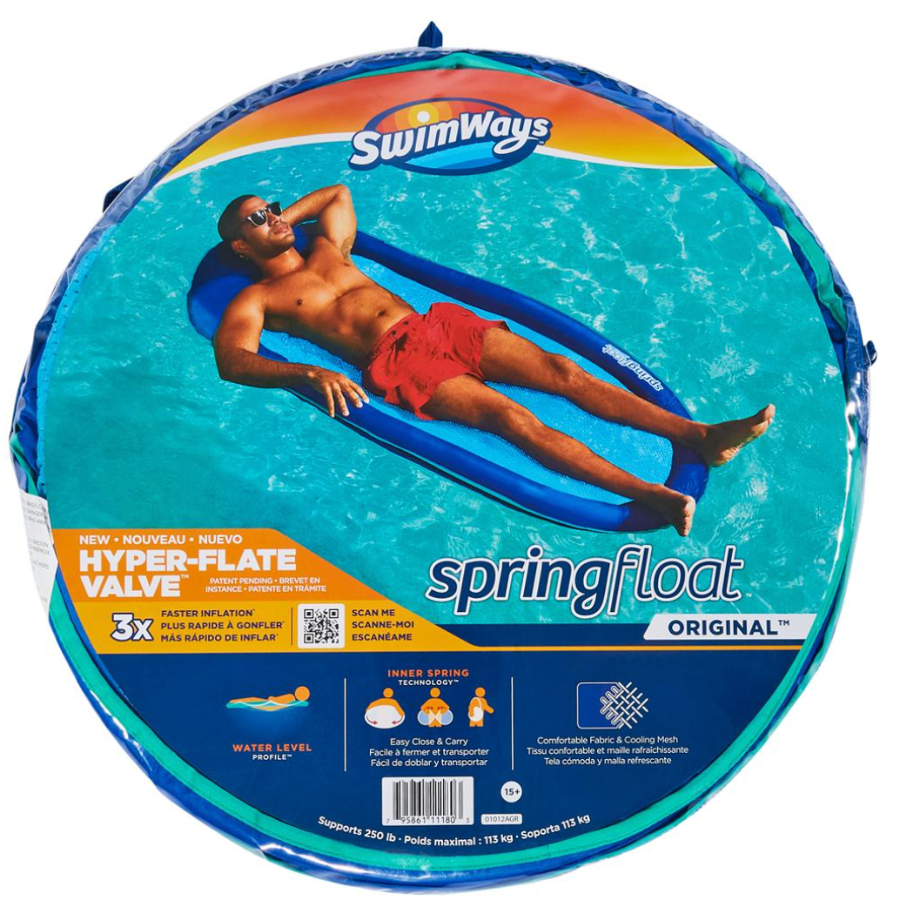Swimways Spring Float Inflatable Pool Lounger - Blue