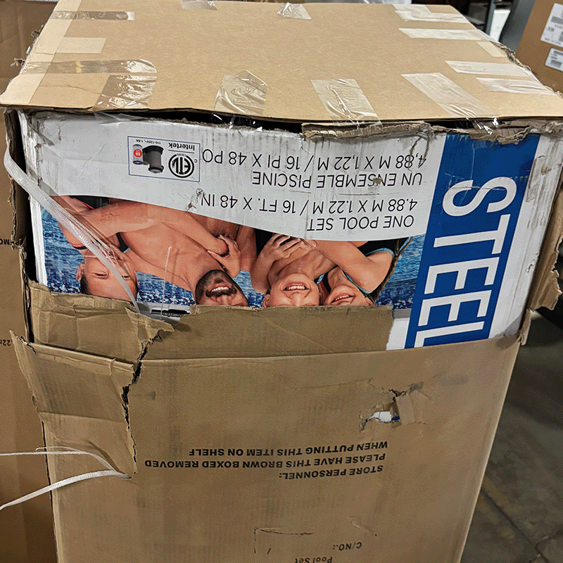 Open Box Bestway Steel Pro Max Complete 16 ft Round Above Ground 48 inch Pool with Pump, Filter, Cover and Ladder