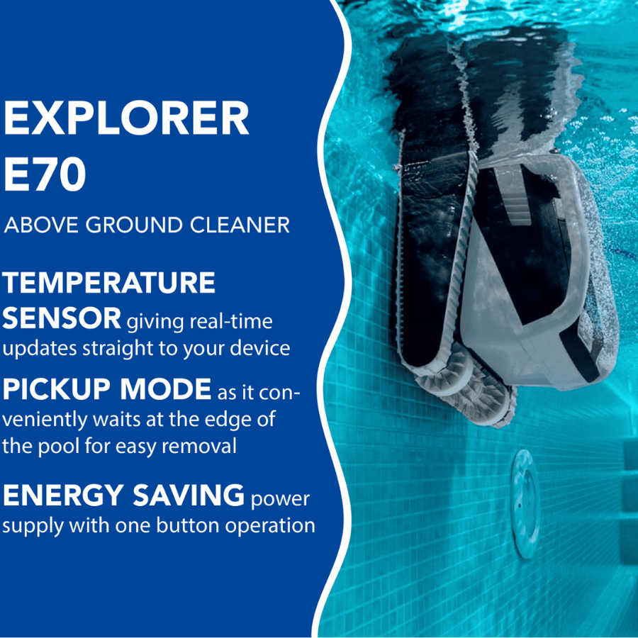 Dolphin Explorer E70 WiFi Capable Robotic Pool Cleaner with BlueTooth and Caddy Cart