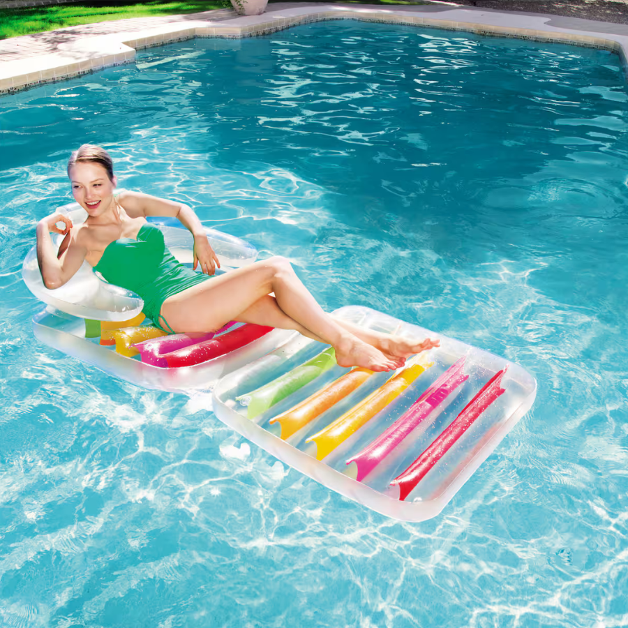 Bestway High Fashion 79 Inch Folding and Floating Pool Lounge Chair