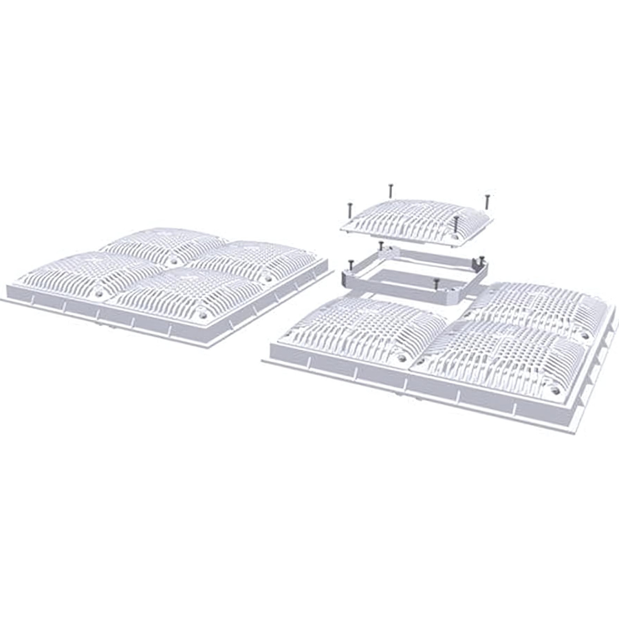 Hayward Commercial 18 Inch Sq High Flow Cover, Inner & Outer Frame-2pk