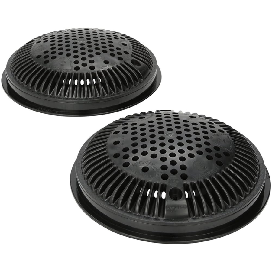 Hayward 8 Inch Round Suction Outlet Frame & Cover - Black