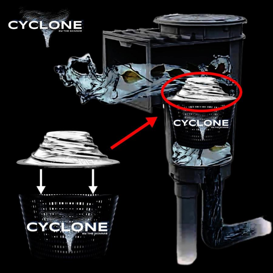 The Skimmie Cyclone 8 Inch - Turbo Charges Pool Skimmer Water Flow