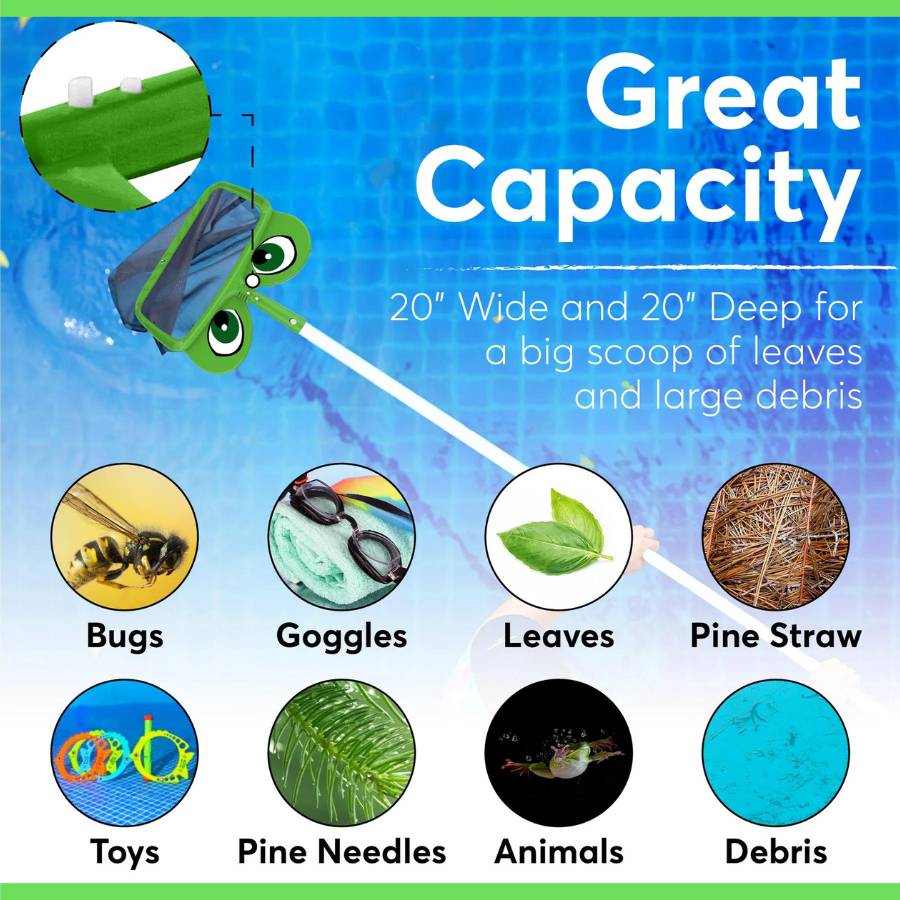 The Skimmie Mr. Frog Large Leaf Rake (20 Inch Wide Skimmer)