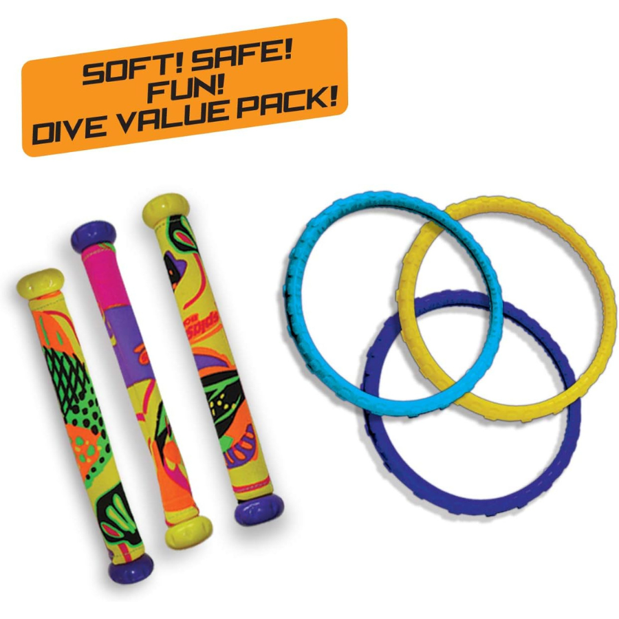 Splash Dizzy Dive Power Pack (3 Dive Rings and Sticks)