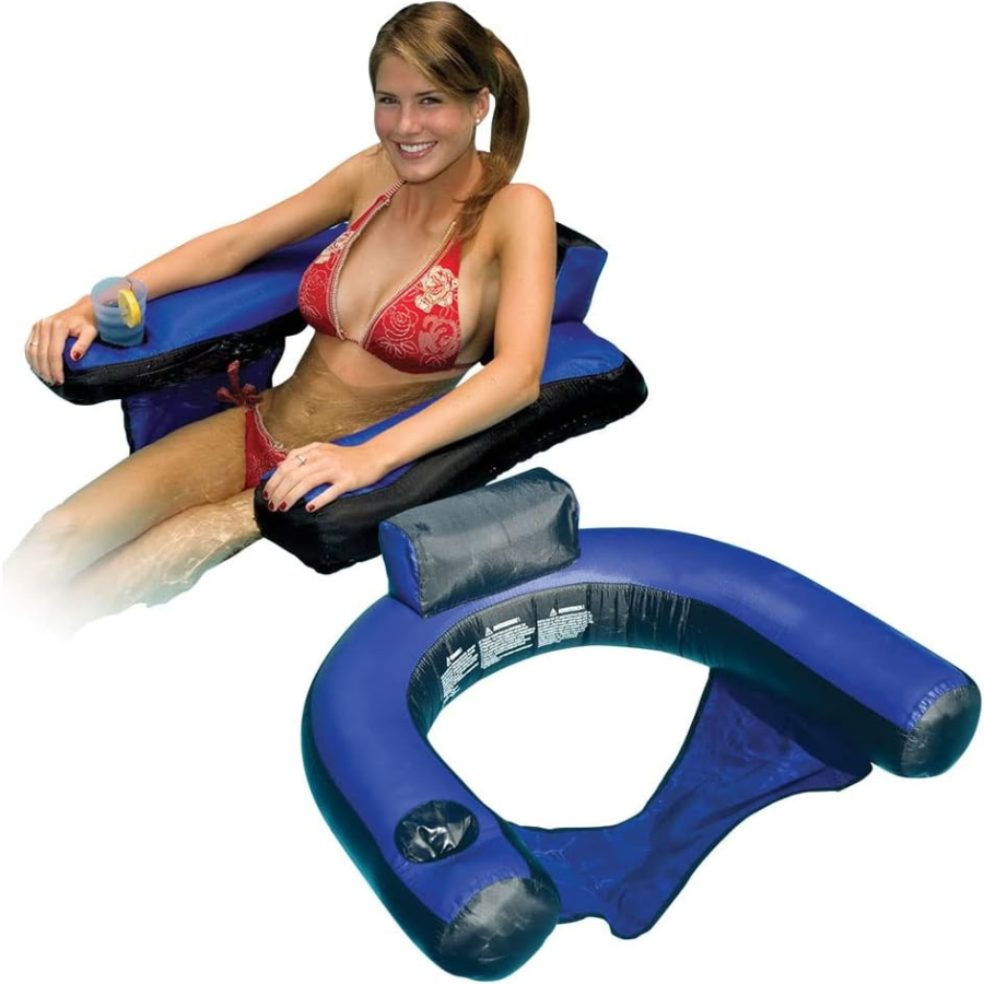 Chaise de piscine en U couverte en nylon