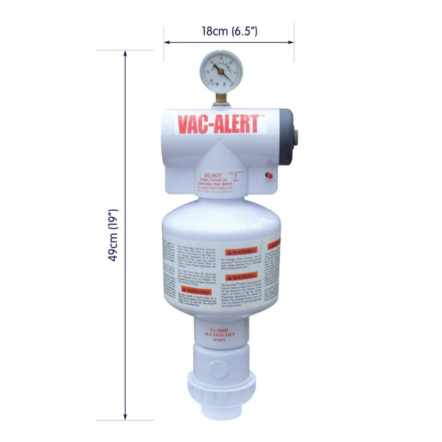 Vac-Alert VA-2000L Commercial Safety Vacuum Release System for Suction Lift Applications