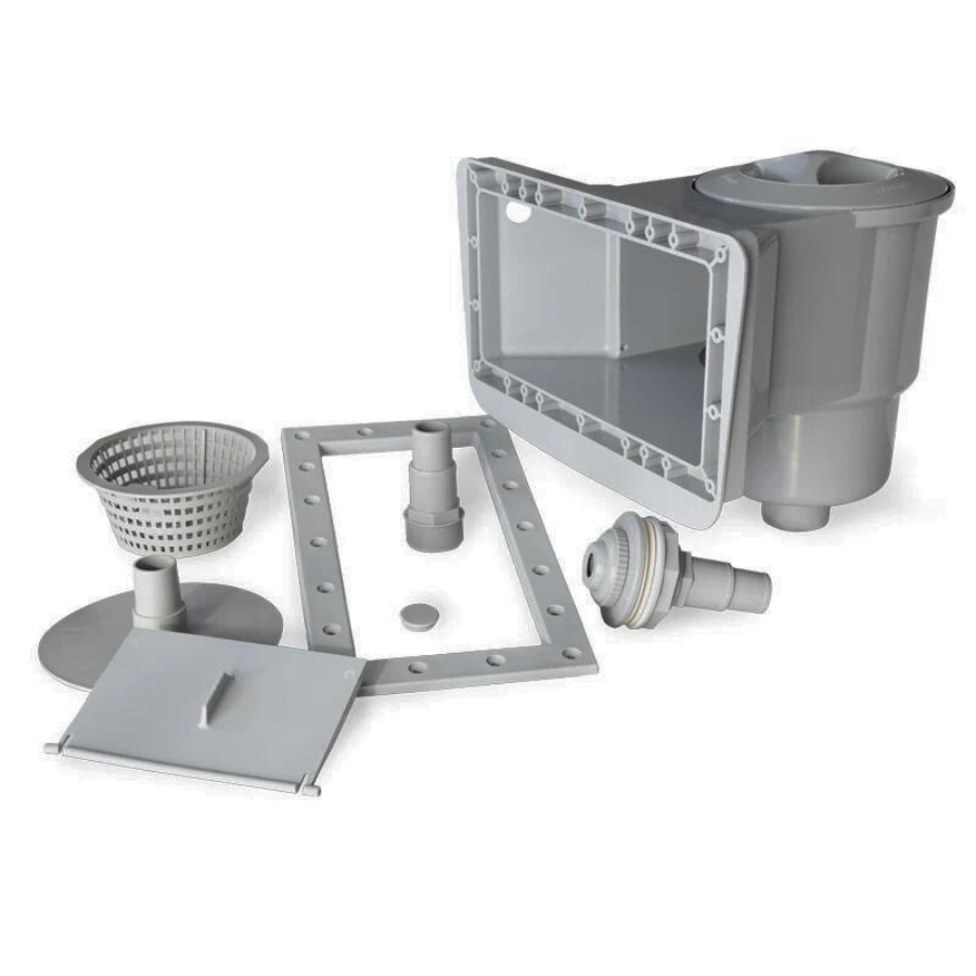  Kit d'écumoire pour piscine hors terre et de jet de retour à large ouverture de 12 pouces (gris)