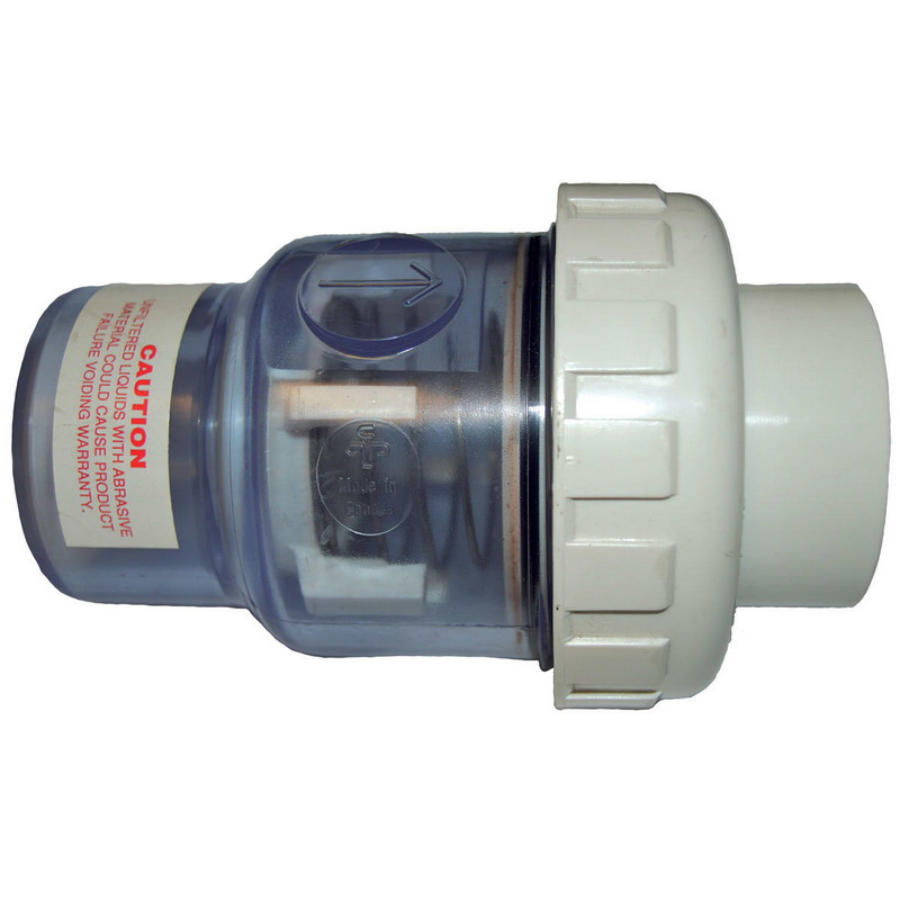 Praher 1.5 Inch Clear Single Union Spring Check Valve