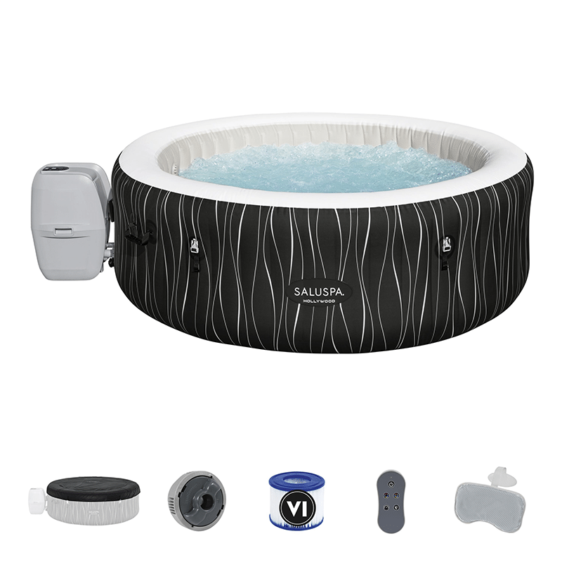 Open Box Saluspa Hollywood Airjet 4-6 Person Inflatable Hot Tub (77 x 26 Inches, Refurbished)
