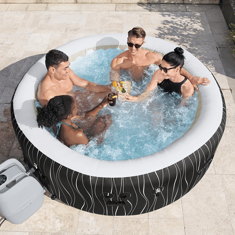 Open Box Saluspa Hollywood Airjet 4-6 Person Inflatable Hot Tub (77 x 26 Inches, Refurbished)