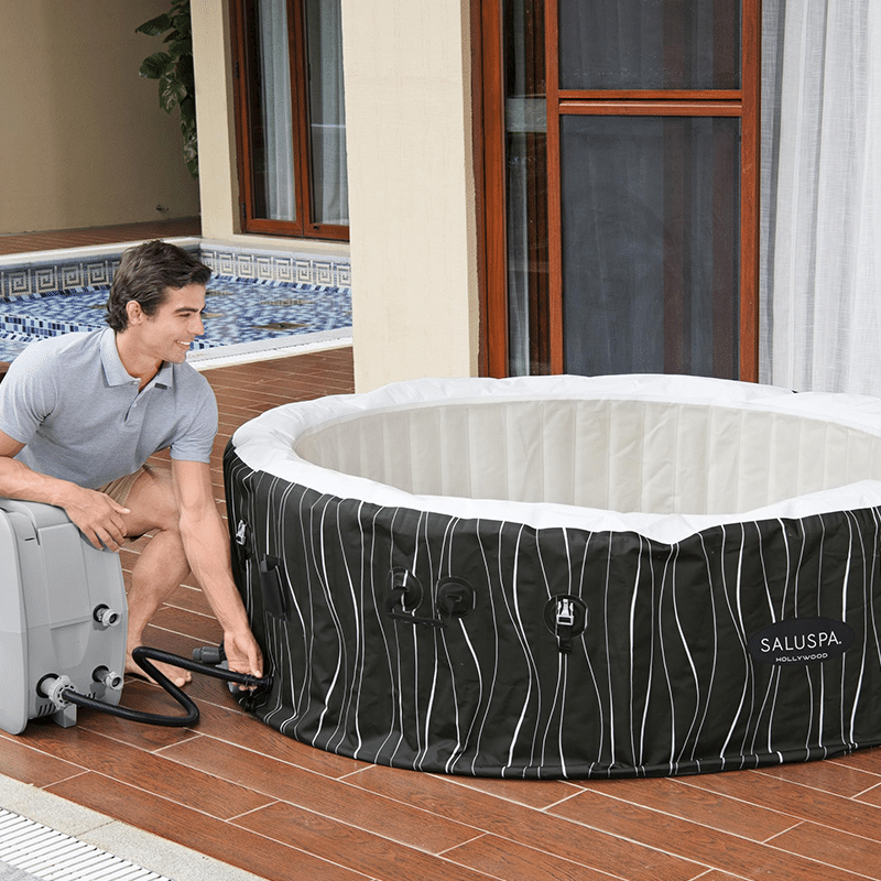 Open Box Saluspa Hollywood Airjet 4-6 Person Inflatable Hot Tub (77 x 26 Inches, Refurbished)