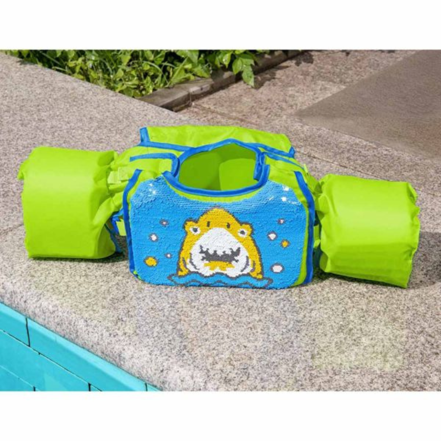 Veste de natation à paillettes Flip N Reveal de Bestway (vert et bleu)