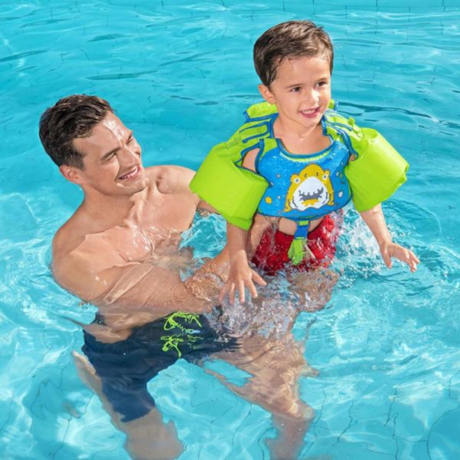 Veste de natation à paillettes Flip N Reveal de Bestway (vert et bleu)