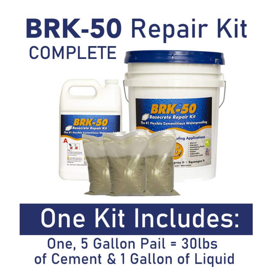 Basecrete BRK-50 Concrete Crack Repair, Waterproofing and Bondcoat Kit