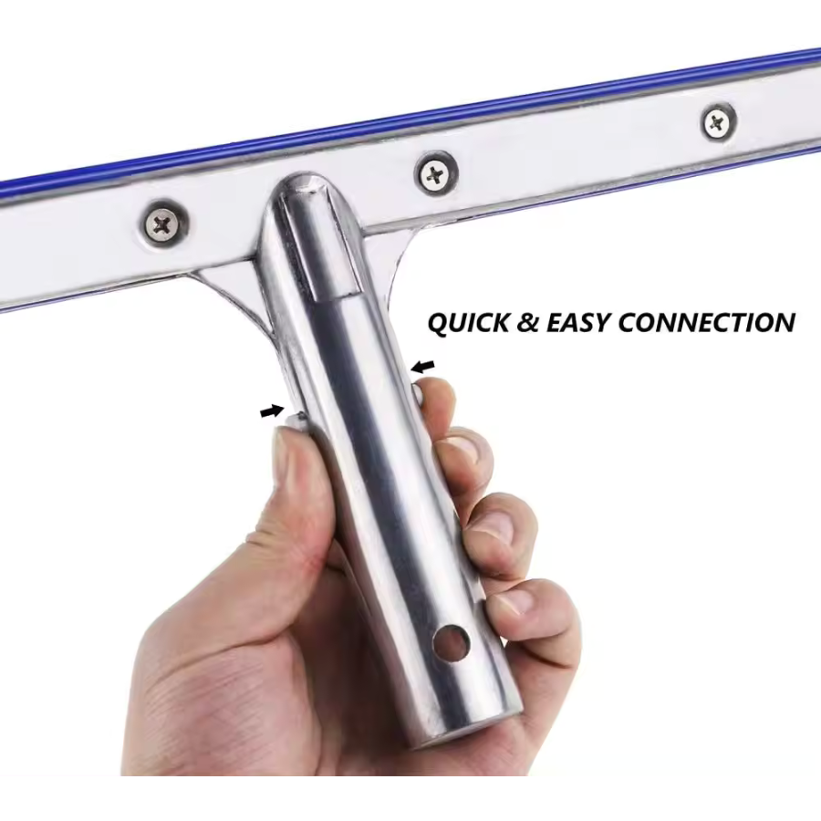 Brosse murale Deluxe de 18 pouces avec dos en aluminium poli