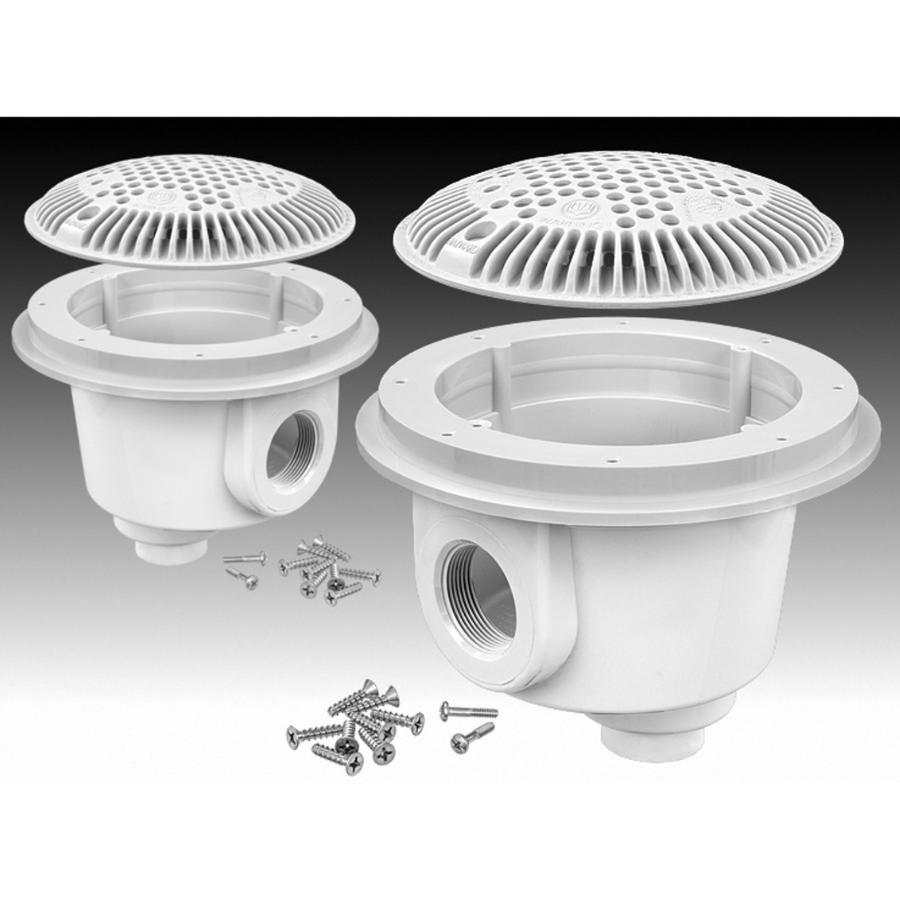Drains principaux anti-vortex de 1,5 pouce de Hayward (blanc) - Paquet de 2