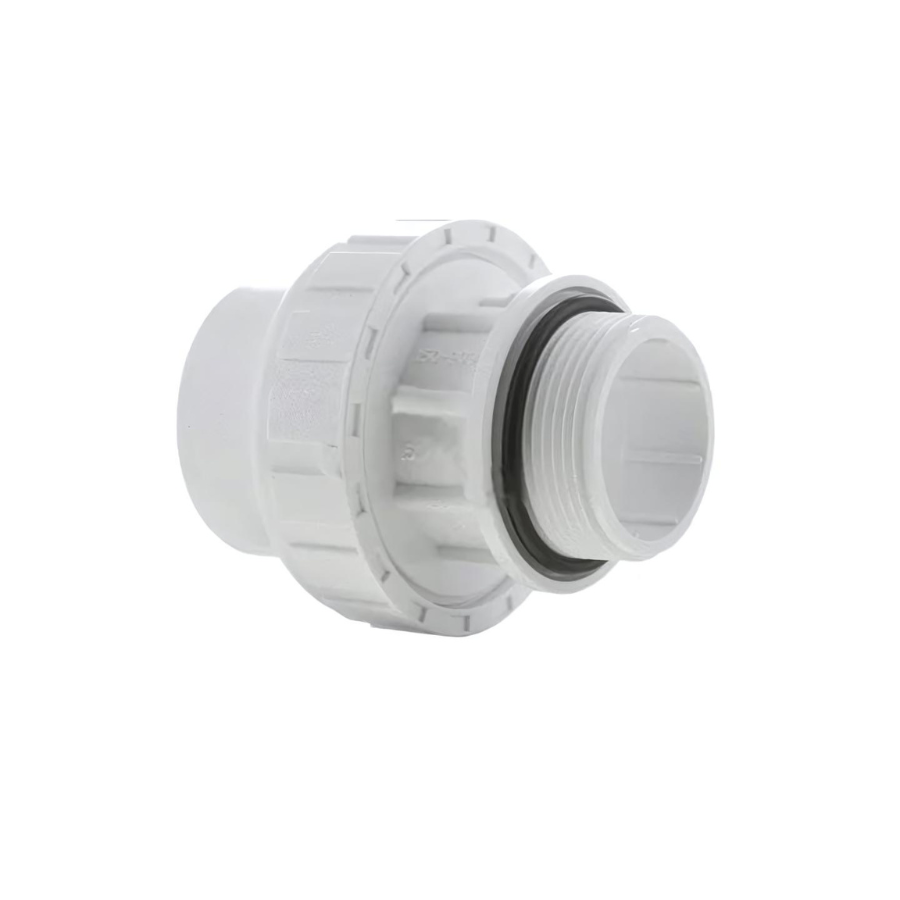 1.5 Inch PVC Union - Slip x Male International Pipe Thread with O-Ring