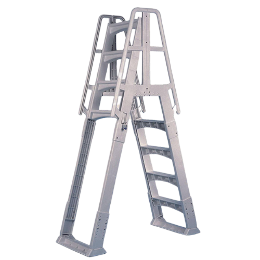 VinylWorks Slide Lock A-Frame Ladder (Grey)
